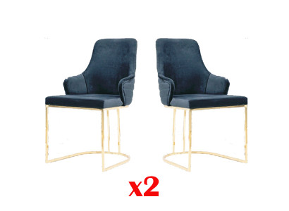 Designerskie Meble 2x Krzesło Złoty Salon Drewno Krzesła W Stylu Włoskim