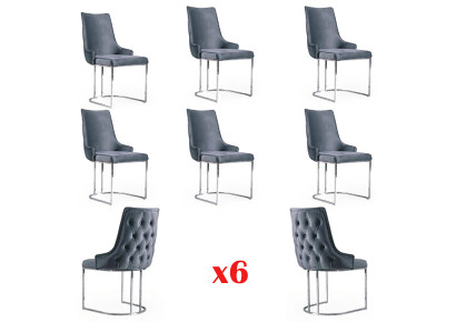 jadalnia Krzesła Chesterfield Fotel Modern Ustawić 6x Krzesło Zestaw Grupa Nowość