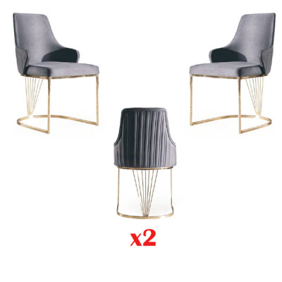 Krzesło 2x Jadalnia Pokój Nowy Krzesła Krzesło Tapicerowane Metal Lounge Design Meble