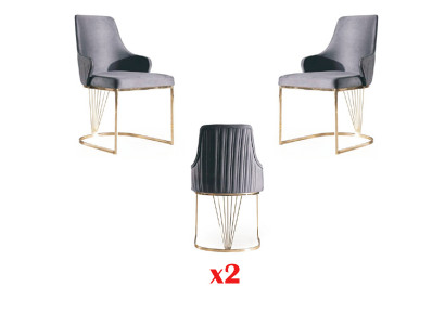 Krzesło 2x Jadalnia Pokój Nowy Krzesła Krzesło Tapicerowane Metal Lounge Design Meble