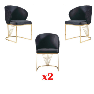 Krzesło 2x Krzesła Grupa Zestaw Living jadalnia Ustaw Modern Style Włókienniczy