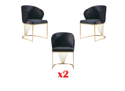 Krzesło 2x Krzesła Grupa Zestaw Living jadalnia Ustaw Modern Style Włókienniczy