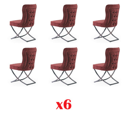 jadalnia 6 Krzesła Stal nierdzewna Design Meble krzesło tapicerowane w stylu włoskim