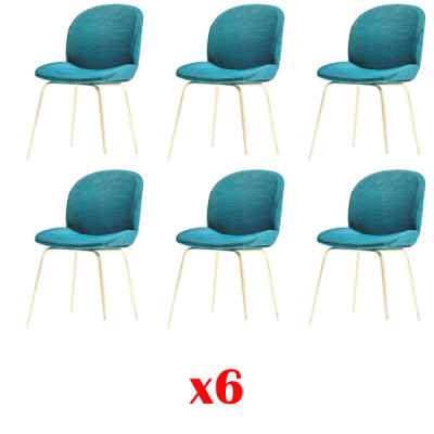 Green Fotel 6x Luksusowa Nowoczesna jadalnia Krzesło Krzesła Siedziba Nowoczesne Drewno