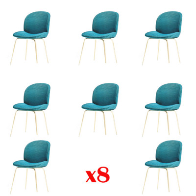 Design Krzesło Zestaw 8x Fotel Włókienniczy Podkładka Krzesła Materiał jadalnia Nowość