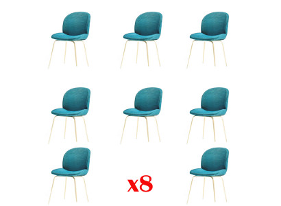 Design Krzesło Zestaw 8x Fotel Włókienniczy Podkładka Krzesła Materiał jadalnia Nowość