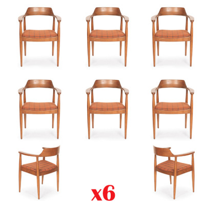 Zestaw 6 Krzesła Luxury Design Podkładka Solidny Drewno Siedziba Office jadalnia