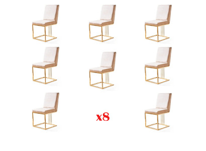Design 8x Krzesła Grupa Zestaw Podkładka Gastro Nowa jadalnia Krzesło Ustawić Fotel