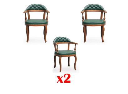 Podkładka Krzesła 2x Fotel Living Dining Pokój Włókienniczy Projektant Krzesło Luksus
