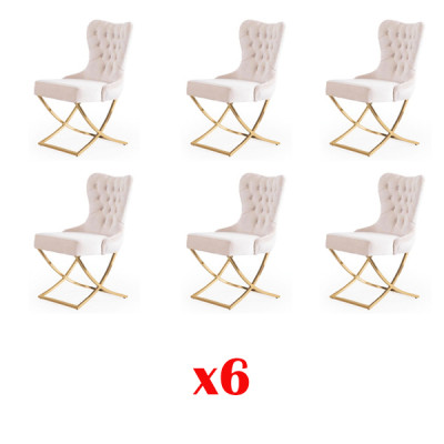 Ustawić Krzesła 6x Podkładka Design Lounge Siedziba Lehn Grupa Meble Krzesła