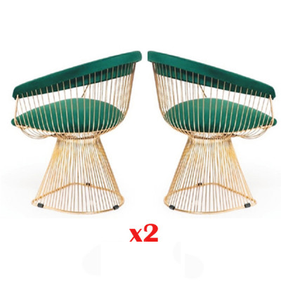 Design Fotel Podkładka Zestaw 2x Krzesło Stal nierdzewna 100% Materiał jadalnia Meble