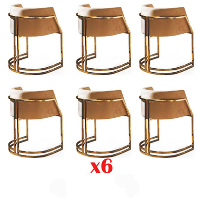 Kuchnia Krzesła Elegancki zestaw jadalnia Material 6 Krzesło Design Metal Włókienniczy