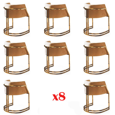 Design Krzesło Włókienniczy Fotel Podkładka Krzesła Zestaw 8x Gastro jadalnia