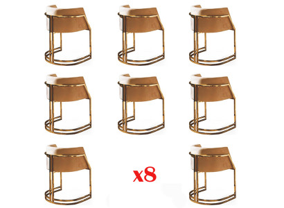 Design Krzesło Włókienniczy Fotel Podkładka Krzesła Zestaw 8x Gastro jadalnia