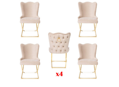 Design Krzesło Luksusowy Fotel Podkładka Krzesła 4x Fotel Living Dining Pokój