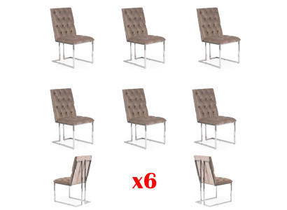 Design 6x Krzesła Ustawić Kompletny Zestaw Krzesło jadalnia Podkładka Siedziba