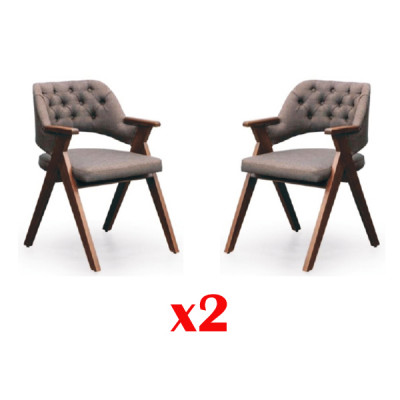 Design Fotel Zestaw Podkładek 2x Krzesło Drewno Gastro jadalnia Chesterfield