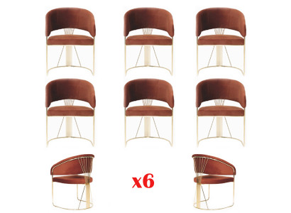 Design Podkładka Siedziba 6 Krzesła Grupy Ustawić Fotel Lounge Set Luxury