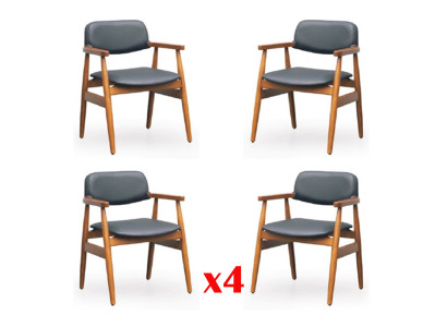 Zestaw Krzesło Ustaw Podkładkę Salon Drewno 4x Krzesła jadalnia Grupa