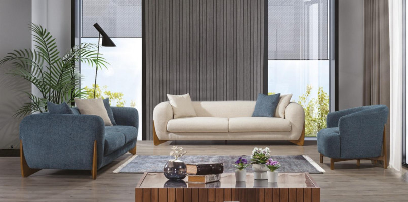 Meble w stylu włoskim Zestaw sofowy Sofa Meble 3+3+1 miejsce do siedzenia