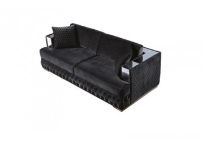 Sofa Trzyosobowa Chesterfield Czarne Sofy Włókienniczy Skóra Sofa Kanapy