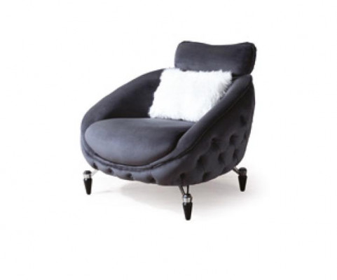 Chesterfield Fotel 1 miejsce siedzące Czarny salon o luksusowym wystroju