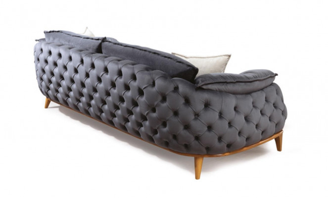 Chesterfield z Drewno Włókienniczy Couch Zestaw sofowy 331 Siedziba Zestaw Podkładka