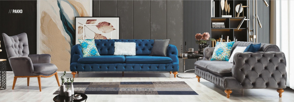 Zestaw sofowy Sofa 3+3+1 miejsce do siedzenia Chesterfield Fotel Meble Podkładka Zestaw Wielobarwny