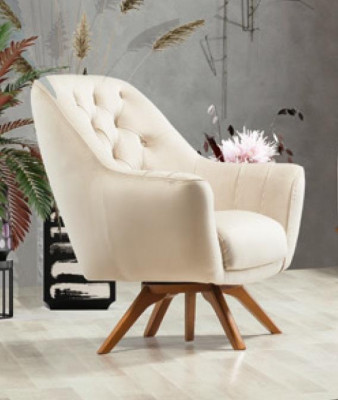 Fotel Beige 1 miejsce siedzące Pokój dzienny Klasyczny design Chesterfield