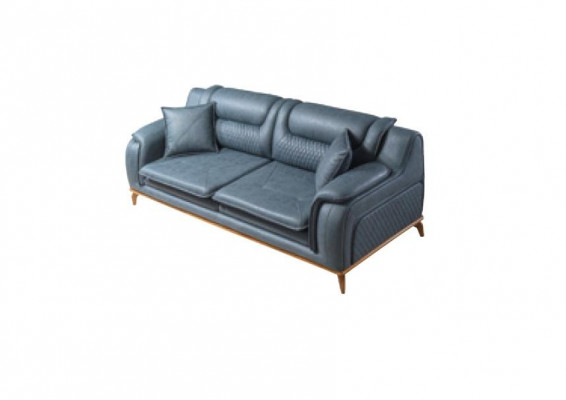 Zestaw sofowy 3+3+1 miejsce do siedzenia Blue Fotel Luksusowa Skóra Sofa Kanapa Meble w stylu zachodnim