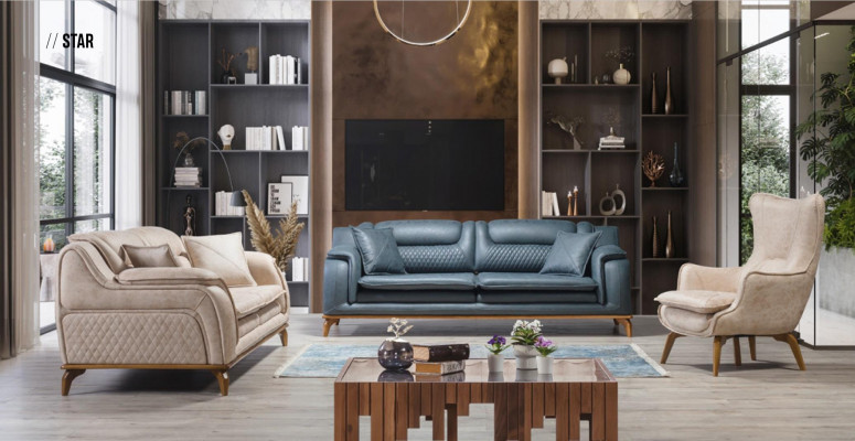 Sofa Beżowa 3 miejsce do siedzenia Salon Klasyczny Design Chesterfield Elegancki Styl Nowość