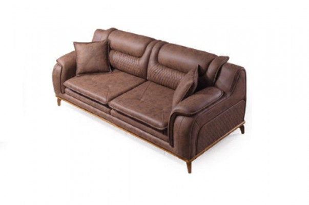 Sofa Brązowa 3 miejsce do siedzenia Salon Klasyczny Design Luksusowy Włoski Styl 3er