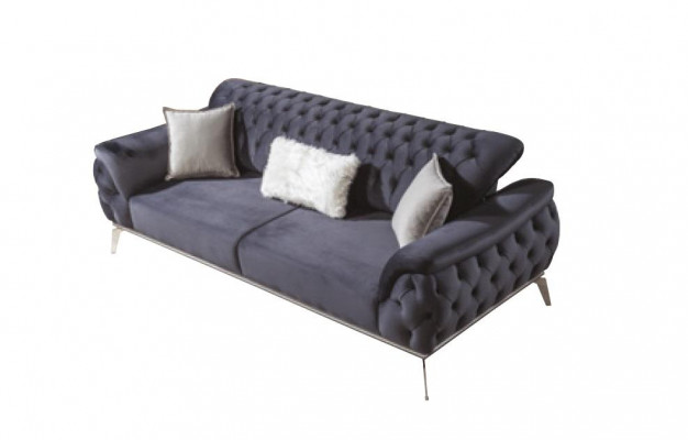 Sofa Blue 3 miejsce do siedzenia Salon Luksusowy design Chesterfield Italian