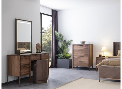 Toaletka Zestaw konsola Lustro materiał Drewno Sypialnia Meble Design Stołek