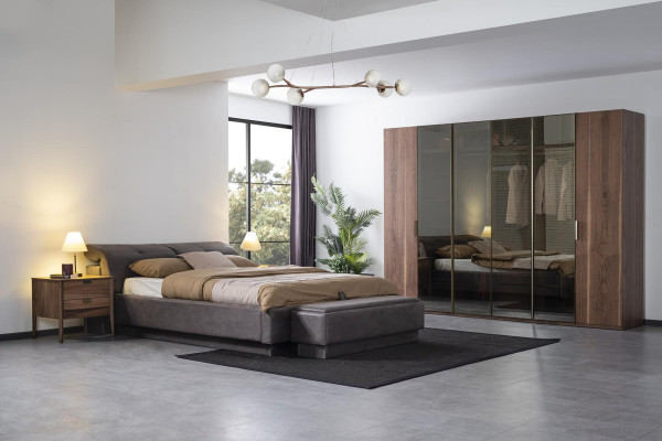 Łóżko Design Podwójne łóżko Materiał Drewno łóżko Podkładka Sypialnia Meble 160x200