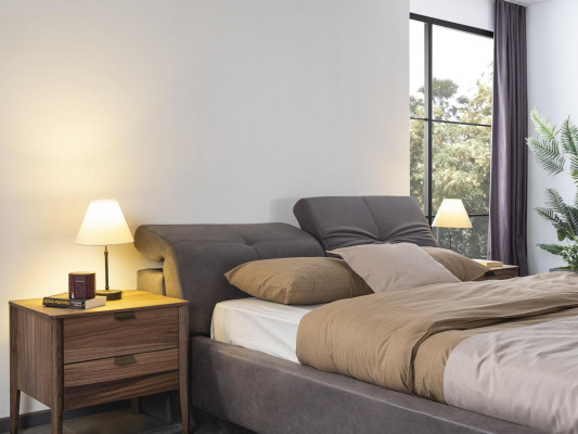 Łóżko Design Podwójne łóżko Materiał Drewno łóżko Podkładka Sypialnia Meble 160x200