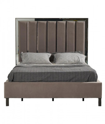 łóżka Design Łóżko Podkładka Sypialnia Hotel Design Podwójne łóżko Metal Taupe Nowość