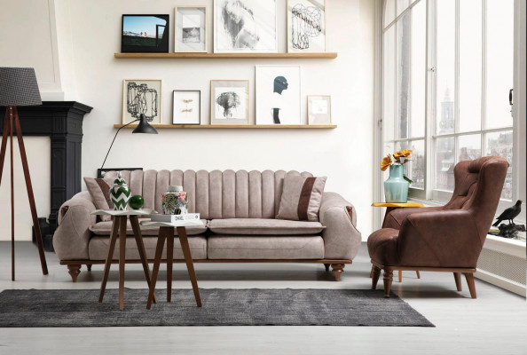 Chesterfield Zestaw sofowy Poduszka na siedzisko Sofa Kanapy Meble Materiał Włókienniczy