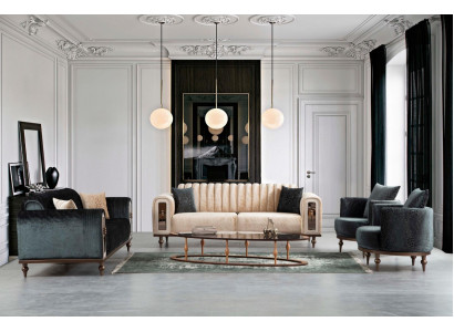 Zestaw sofowy Aksamit Materiał Zestaw Sofa Sofa Podkładka Meble 4-szt. Obcios