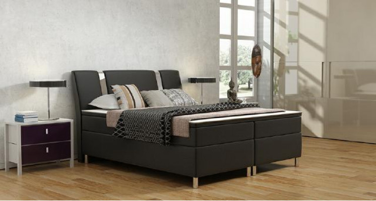 Łóżko skrzyniowe Łóżko hotelowe Podkładka Skóra Łóżko w zestawie materac & Łóżko skórzane Visco