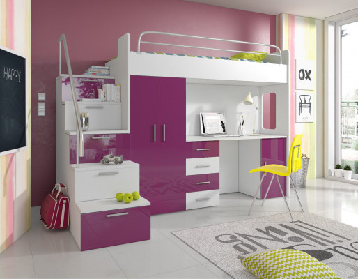 Podwójne łóżko piętrowe Łóżko piętrowe Podwójne łóżko Youth Bed bed z Szafa Tabela New