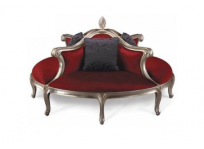 Okrągły Sofa Podkładka Kanapa Podkładka Chesterfield Aksamit 4 miejsce siedzące w stylu Antyka