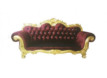 Sofa Throne Royal Chesterfield Podkładka Aksamit 3 miejsce siedzące Antyk Style Sofy Nowość