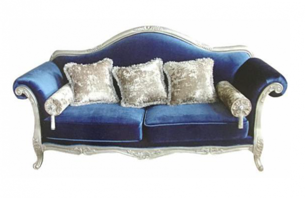Dwuosobowa sofa tronowa Royal Podkładka Aksamit 2 miejsce do siedzenia Antyk w stylu Chesterfield