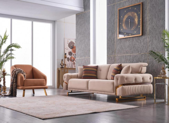 Zestaw sof do salonu Fotel Dreistzer Kompletny zestaw mebli Design 3+1