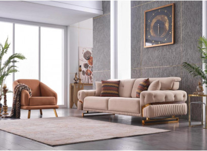 Zestaw sof do salonu Fotel Dreistzer Kompletny zestaw mebli Design 3+1