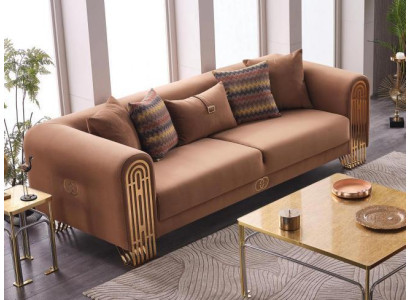 Nowoczesna stal nierdzewna trzyosobowe luksusowe sofy tapicerowane meble tekstylne sofa kanapa