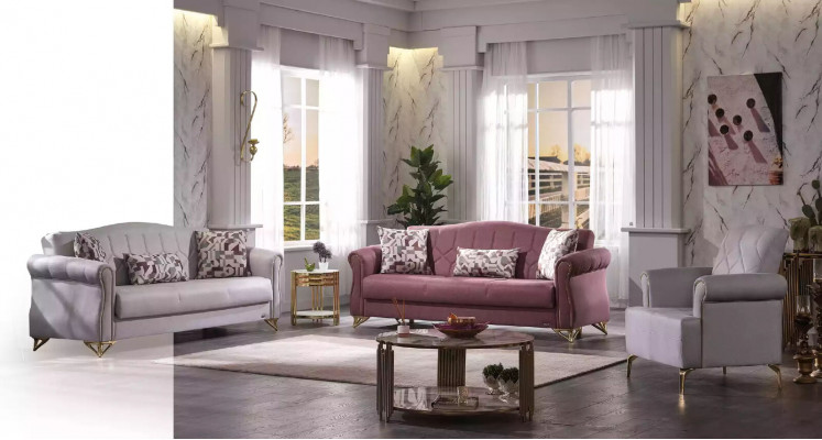 Sofa tapicerowana sofa wypoczynkowa Zestaw sofowy rozkładana tkanina 3-miejsce siedzące