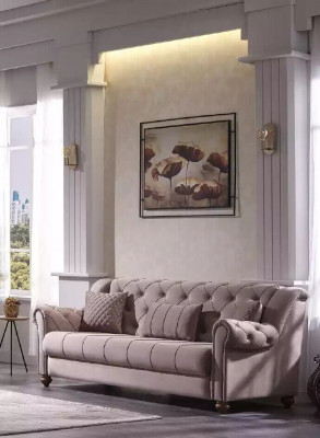 Klasyczny Salon Ustawić 3+1 Kanapa Siedziba Sofa Podkładka New Beige