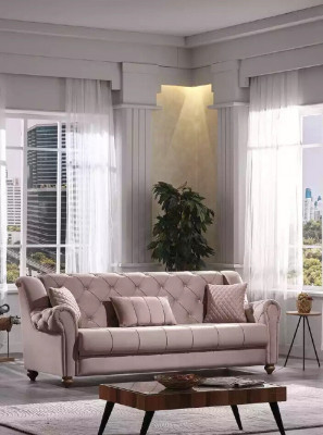 Klasyczny Salon Ustawić 3+1 Kanapa Siedziba Sofa Podkładka New Beige
